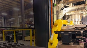 Powder metallurgy compaction press on the production floor