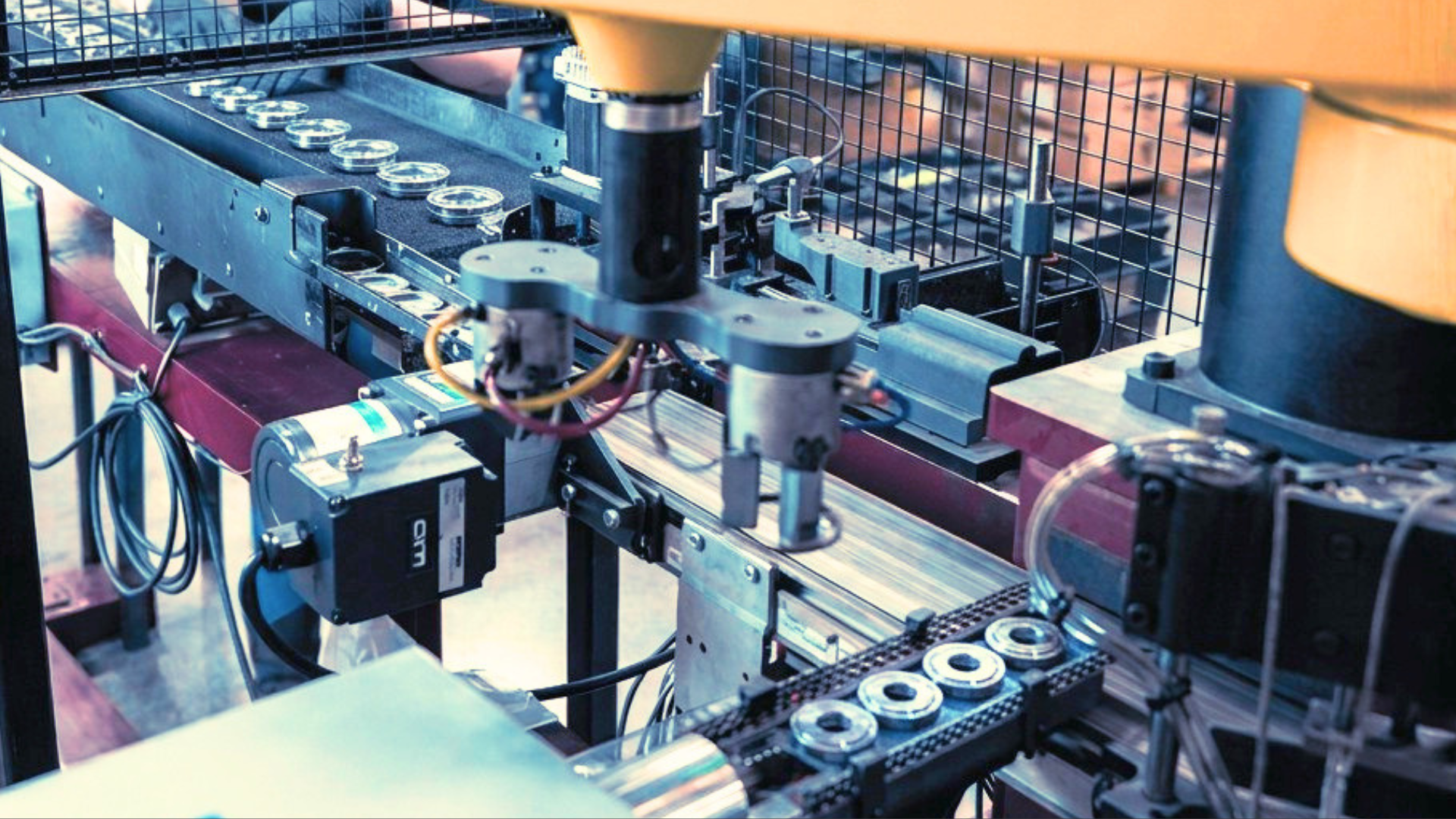 Resonance testing equipment inspecting powder metal parts